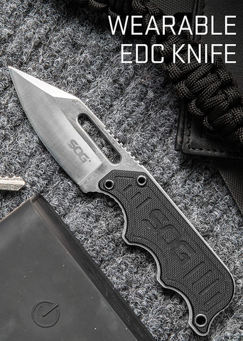 Image of SOG Small Fixed Blade Knife - Instinct Boot Knife, EDC Knife, Neck Knife, 2.3 Inch Full Tang Blade W/ Knife Sheath and Clip, 4In. X 1In. X 8.5In. (NB1012-CP) , Black