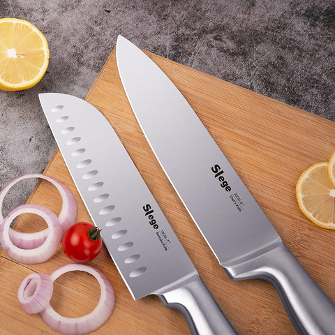 Image of Knife Set, 15 Pcs Kitchen Knife Set with Built-In Sharpener, Stainless Steel Knife Block Set, Professional Chef Knife Set for Kitchen