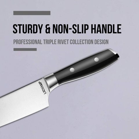 Image of Lichamp Chef Knife, 8 Inches Chefs Knife with Professional Forged Stainless Steel Blade and Riveted Handle