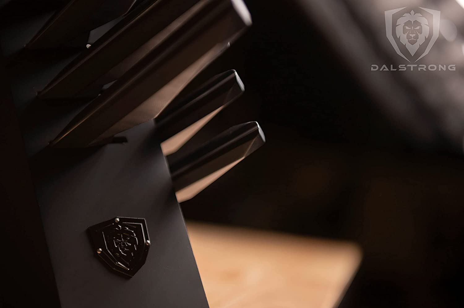 DALSTRONG Knife Block Set - 12-Piece - Shadow Black Series - Black Titanium Nitride Coated - High Carbon - 7CR17MOV-X Vacuum Treated Steel - NSF Certified