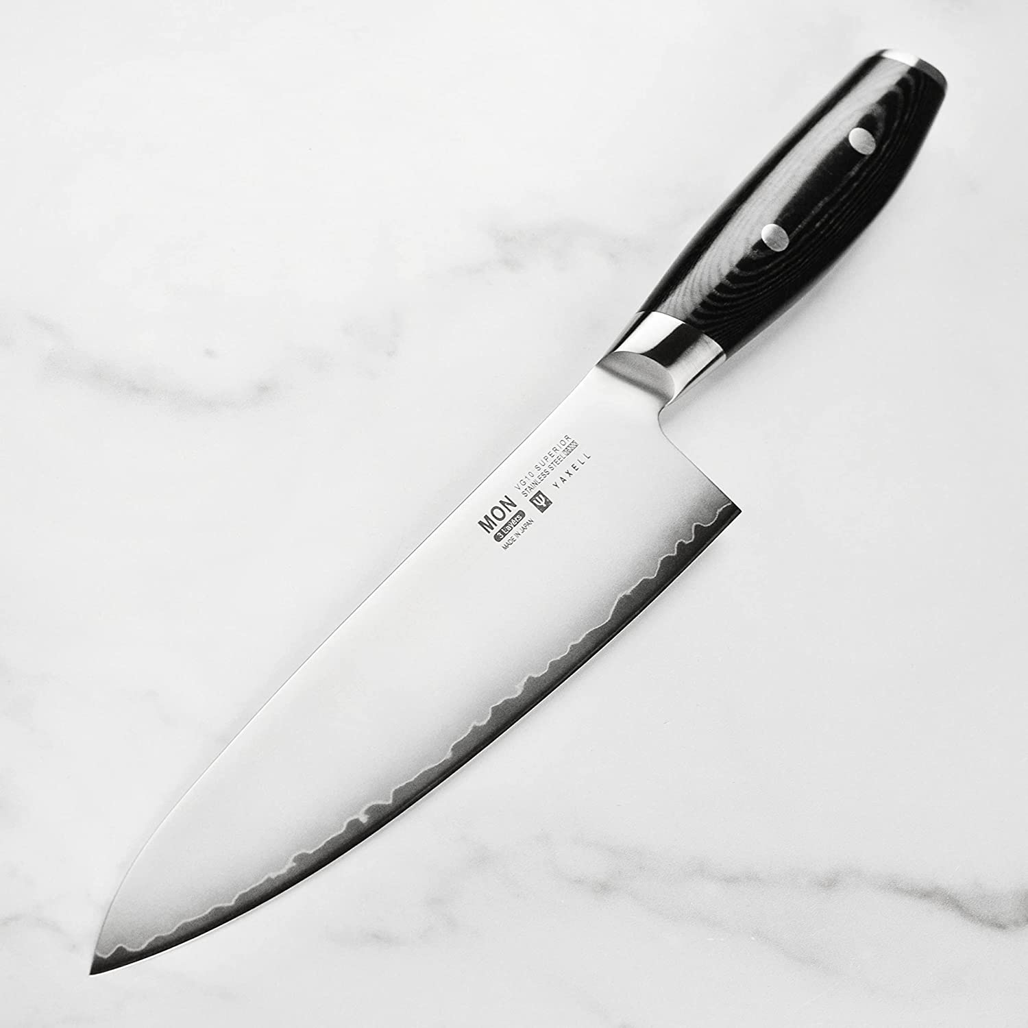 Yaxell Mon 8" Chef'S Knife - Made in Japan - VG10 Stainless Steel Gyuto with Micarta Handle