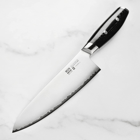 Image of Yaxell Mon 8" Chef'S Knife - Made in Japan - VG10 Stainless Steel Gyuto with Micarta Handle