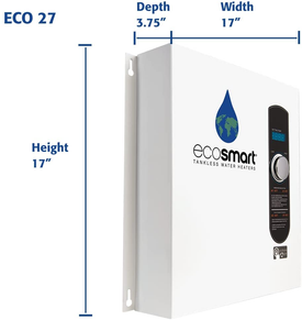 Ecosmart ECO Electric Tankless Water Heater, 27 KW at 240 Volts, 112.5 Amps with Patented Self Modulating Technology, White