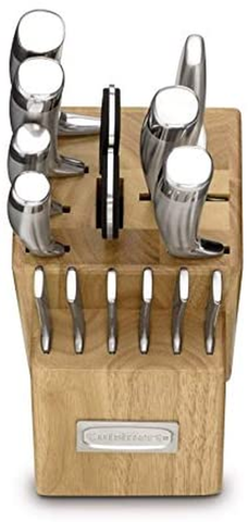 Cuisinart C99SS-15P 15 Piece Stainless Steel Blades Wood 15PC Cutlery Block Set, PC, Silver