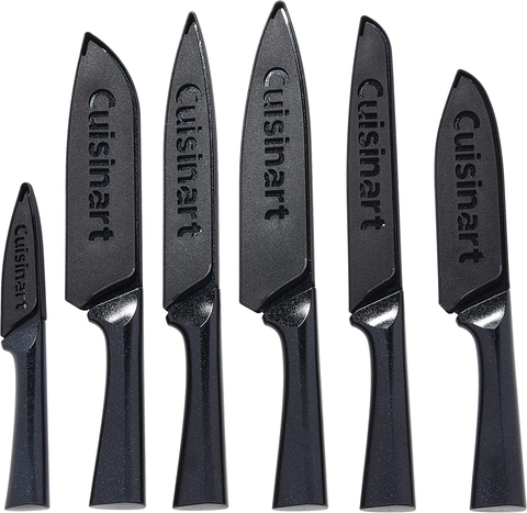 Image of Cuisinart C55-12PMB Advantage 12 Piece Metallic Knife Set with Blade Guards, Black