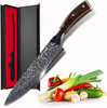 Sancook Chef Knife 8 Inch Kitchen Knife Sharp Professional Knife ,Chefs Knife Chopping Knife German High Carbon Stainless Steel 4116 Knives with Ergonomic Handle-Chef Gifts for Men Damascus Pattern