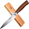 TUO Kitchen Utility Knife- Small Kitchen Knife - High Carbon German Stainless Steel Cutlery - Ergonomic Pakkawood Handle - Luxurious Gift Box Included - 5 Inch - Fiery Phoenix Series
