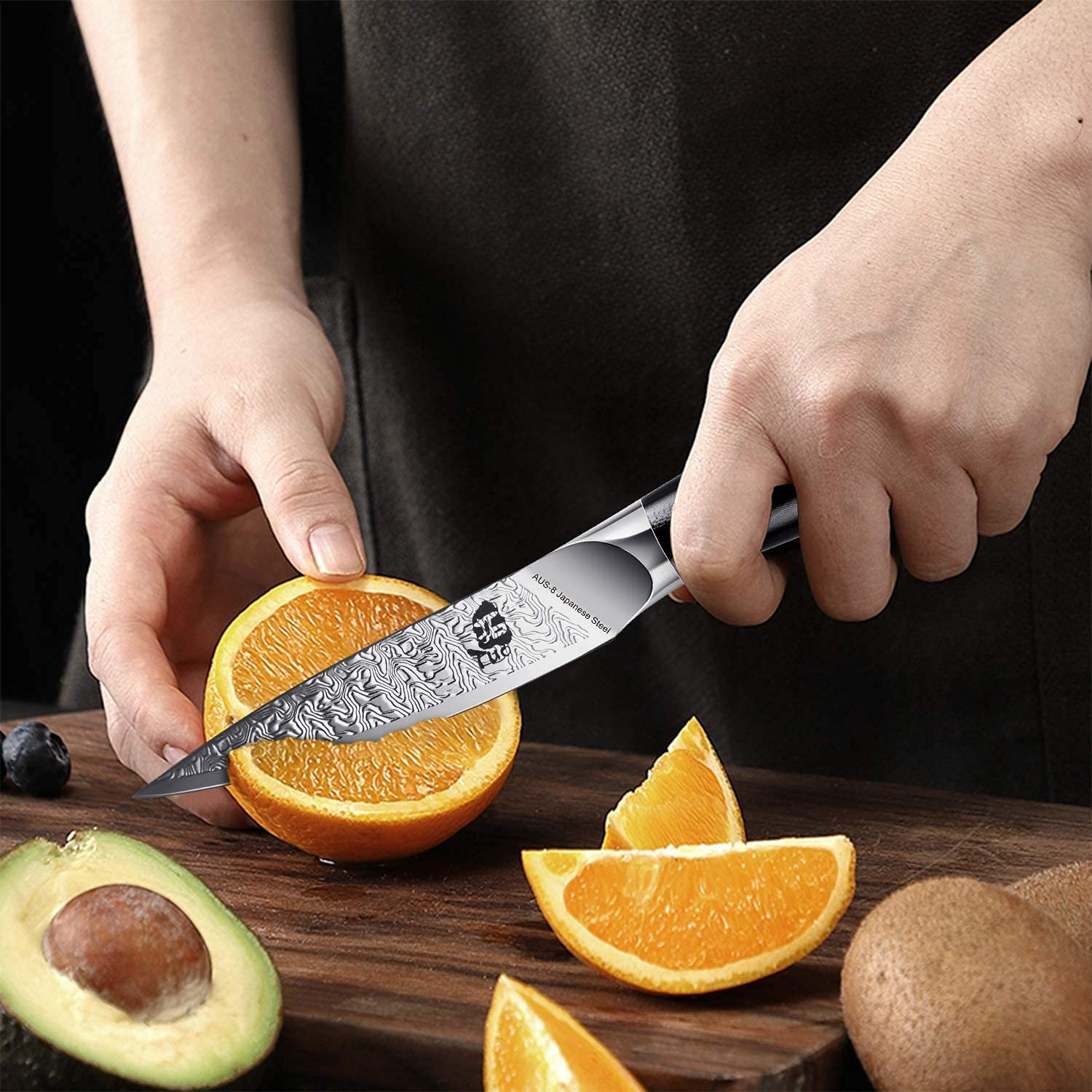 TUO Paring Knife - 3.5 Inch Small Kitchen Knife Peeling Knife for Fruit and Veggie, AUS-8 Japanese Stainless Steel with Ergonomic G10 Handle, Falcon S Series with Gift Box