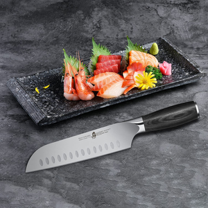 TUO 7 Inch Santoku Knife, Japanese Chef Knife Vegetable Meat Kitchen Knife, German HC Stainless Steel, Premium Ergonomic Pakkawood Handle, Full Tang with Gift Box, Goshawk Series