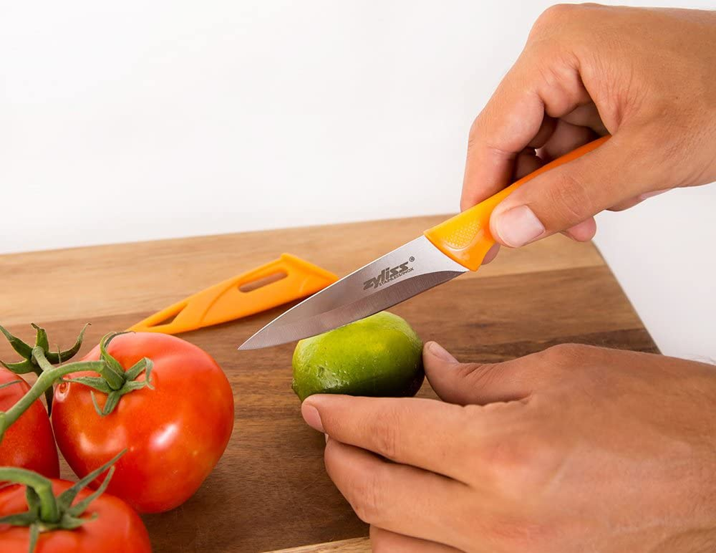 ZYLISS 6 Piece Kitchen Knife Set with Sheath Covers, Stainless Steel