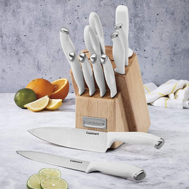 Cuisinart C77SSW-12P Color Pro Collection 12 Piece Knife Block Set, White