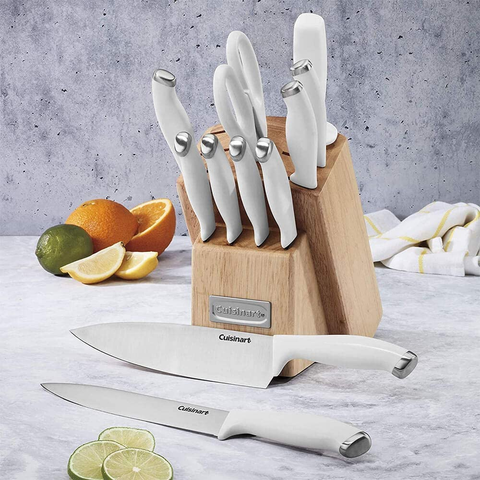 Image of Cuisinart C77SSW-12P Color Pro Collection 12 Piece Knife Block Set, White