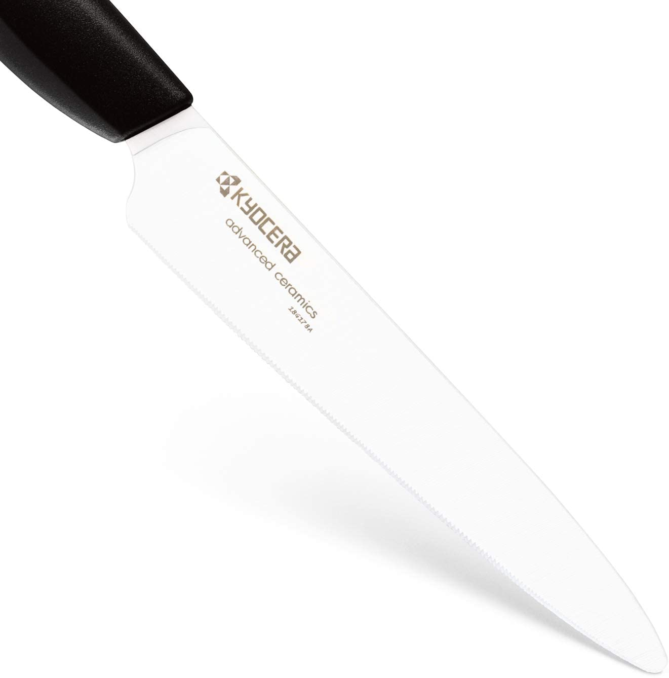 Kyocera Revolution Ceramic Utility Serrated Knife, 5 INCH, White