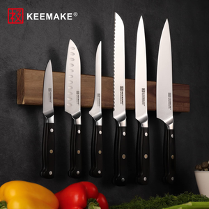 KEEMAKE Knives Set for Kitchen Chef Knife Set Sharp Cooking Knives without Block German High Carbon Stainless Steel Professional Wood Handle Cutting Knives 6 Piece
