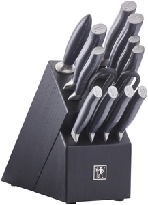 HENCKELS Graphite 13-Pc Self Sharpening Knife Set with Block, Kitchen Knife Sharpener, Chef Knife, Steak Knife, Black, Stainless Steel