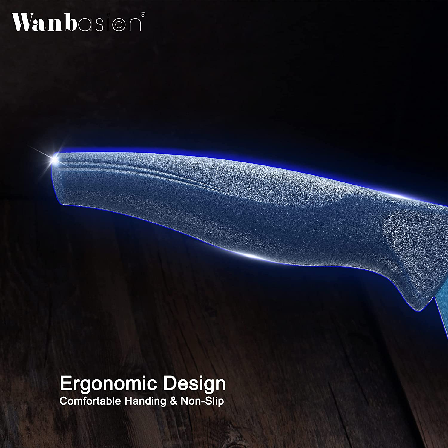 Blue Professional Kitchen Knife Chef Set, Kitchen Knife Set Stainless Steel, Kitchen Knife Set Dishwasher Safe with Sheathes