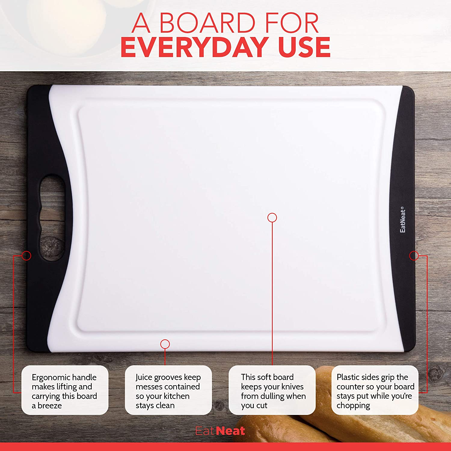 Eatneat 12-Piece Kitchen Knife Set - 5 Black Stainless Steel Knives with Sheaths, Cutting Board, and a Sharpener - Razor Sharp Cutting Tools That Are Kitchen Essentials for New Home