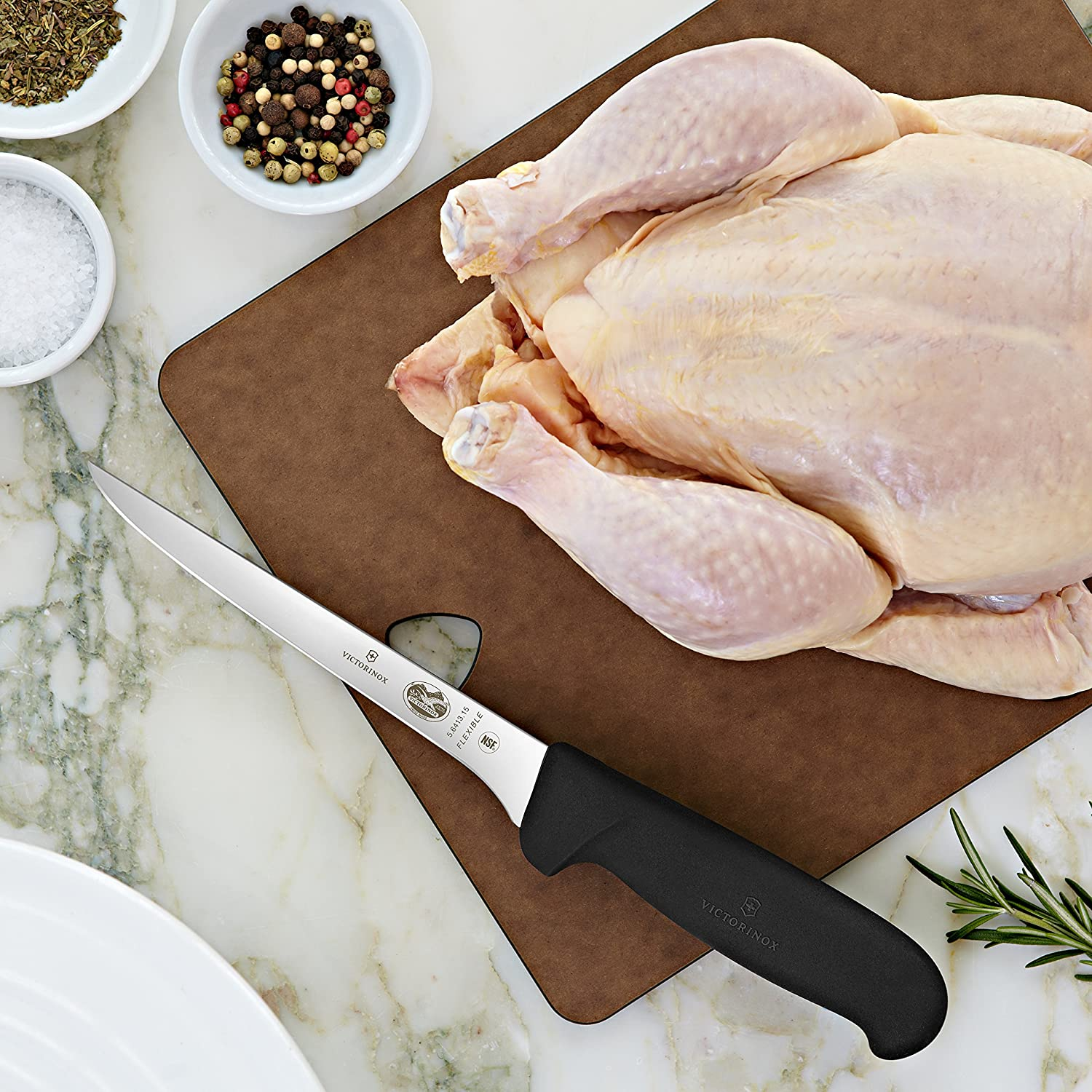 Victorinox Fibrox Pro 6-Inch Boning Knife with Flexible Blade, Black