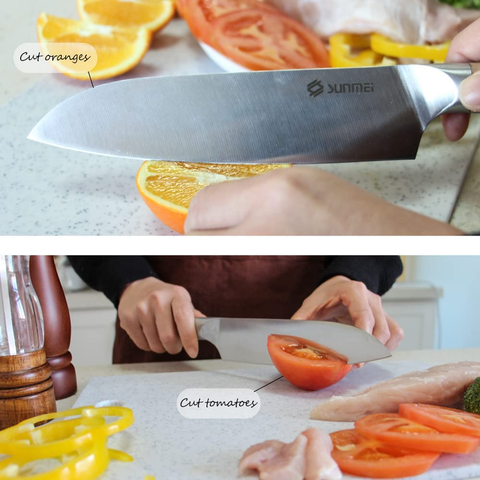 Image of Sunmei 8 Inch Chef'S Knife, High Carbon 5Cr15Mov Stainless Steel Kitchen Knives with Wooden Handle, Ultra Sharp, Best Choice for Home Kitchen and Restaurant(Original)