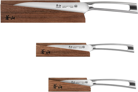 Image of Cangshan TN1 Series 1021936 Swedish Sandvik 14C28N Steel Forged 3-Piece Starter Knife Set with Wood Sheaths