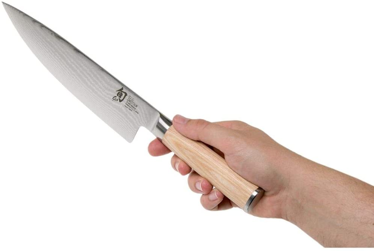 Shun Classic Blonde 8” Chef'S Knife, Blonde Pakkawood Handle, Full Tang VG-MAX Blade