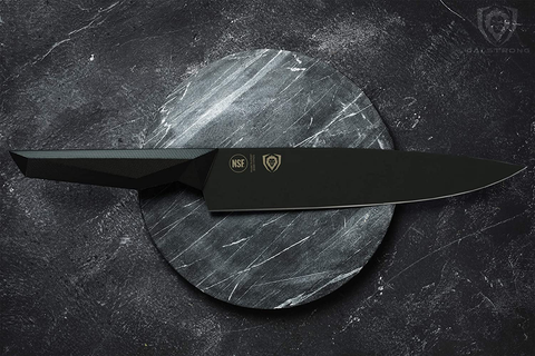 Image of DALSTRONG Chef Knife - 9.5 Inch - Shadow Black Series - Black Titanium Nitride Coated - Razor Sharp Kitchen Knife - High Carbon 7CR17MOV-X Vacuum Treated Steel - Sheath - NSF Certified