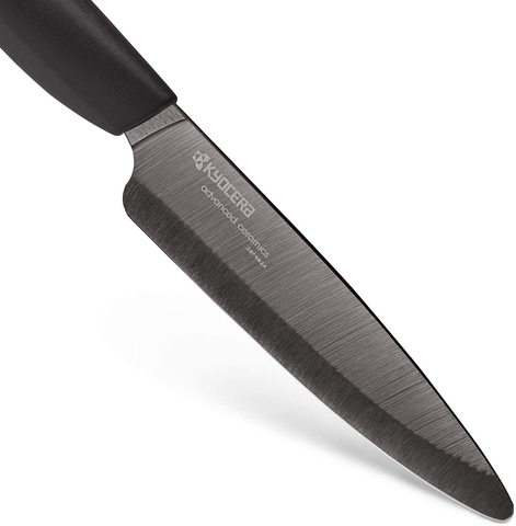 Image of Kyocera Revolution Ceramic Knife Set, Sizes: 6", 5.5", 4.5", 3", Black Handle W/Black Blades