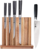 KYOKU 5-Knife Set with Block, 8” Chef Knife + 8” Bread Knife + 6.5” Carving Knife + 5” Utility Knife + 3.5” Paring Knife – Premium Japanese Steel Cutlery Kitchen Knives Set with Wooden Block