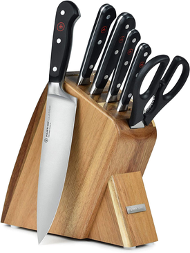 Wusthof Classic 7 Piece Slim Knife Set with Acacia Block
