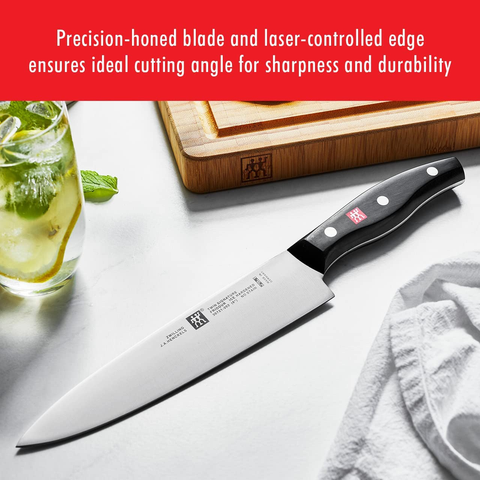 Image of ZWILLING Twin Signature 7-Pc Kitchen Knife Set with Block, Chef Knife, Paring Knife, Utility Knife, Knife Sharpener, Kitchen Shears