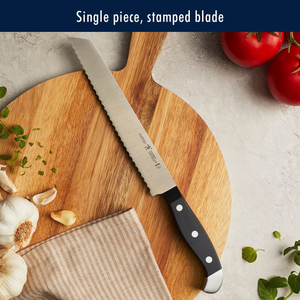 HENCKELS Statement Kitchen Knife Set with Block, 15-Pc, Chef Knife, Steak Knife Set, Kitchen Knife Sharpener, Light Brown