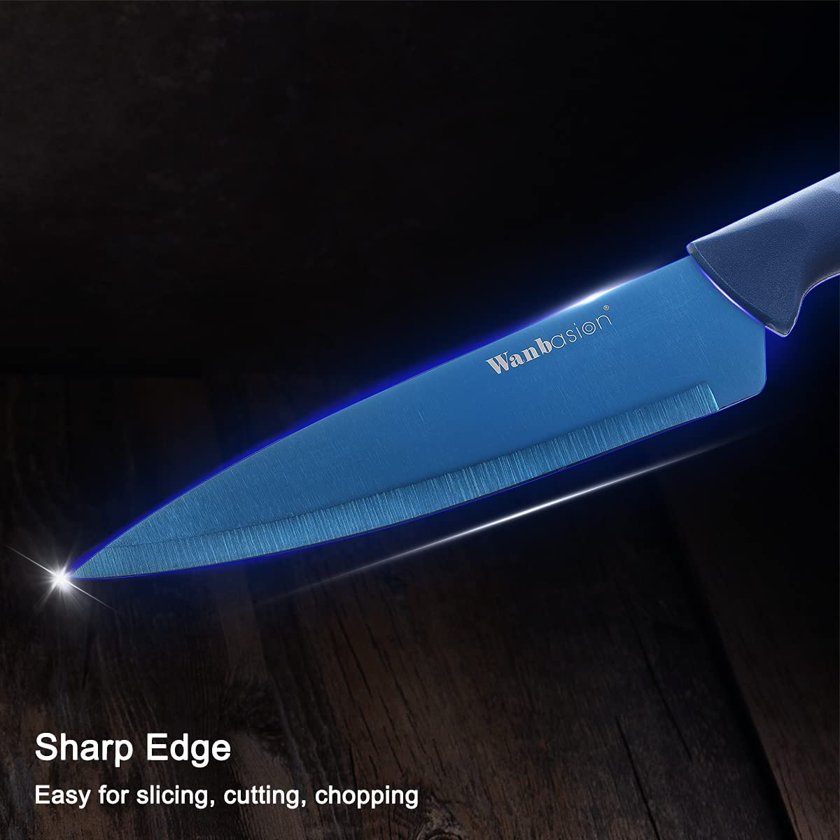 Blue Professional Kitchen Knife Chef Set, Kitchen Knife Set Stainless Steel, Kitchen Knife Set Dishwasher Safe with Sheathes