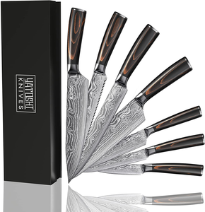 Yatoshi 7 Knife Set - Pro Kitchen Knife Set Ultra Sharp High Carbon Stainless Steel with Ergonomic Handle