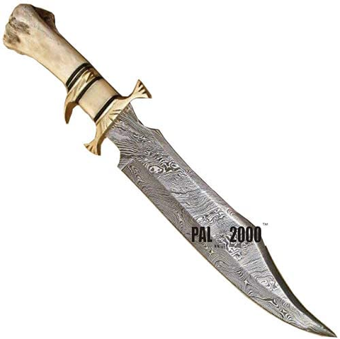 Image of Knives - Custom Handmade Inch Knife - Hand Forged Damascus Steel Knife - Knife with Sheath - (9871)