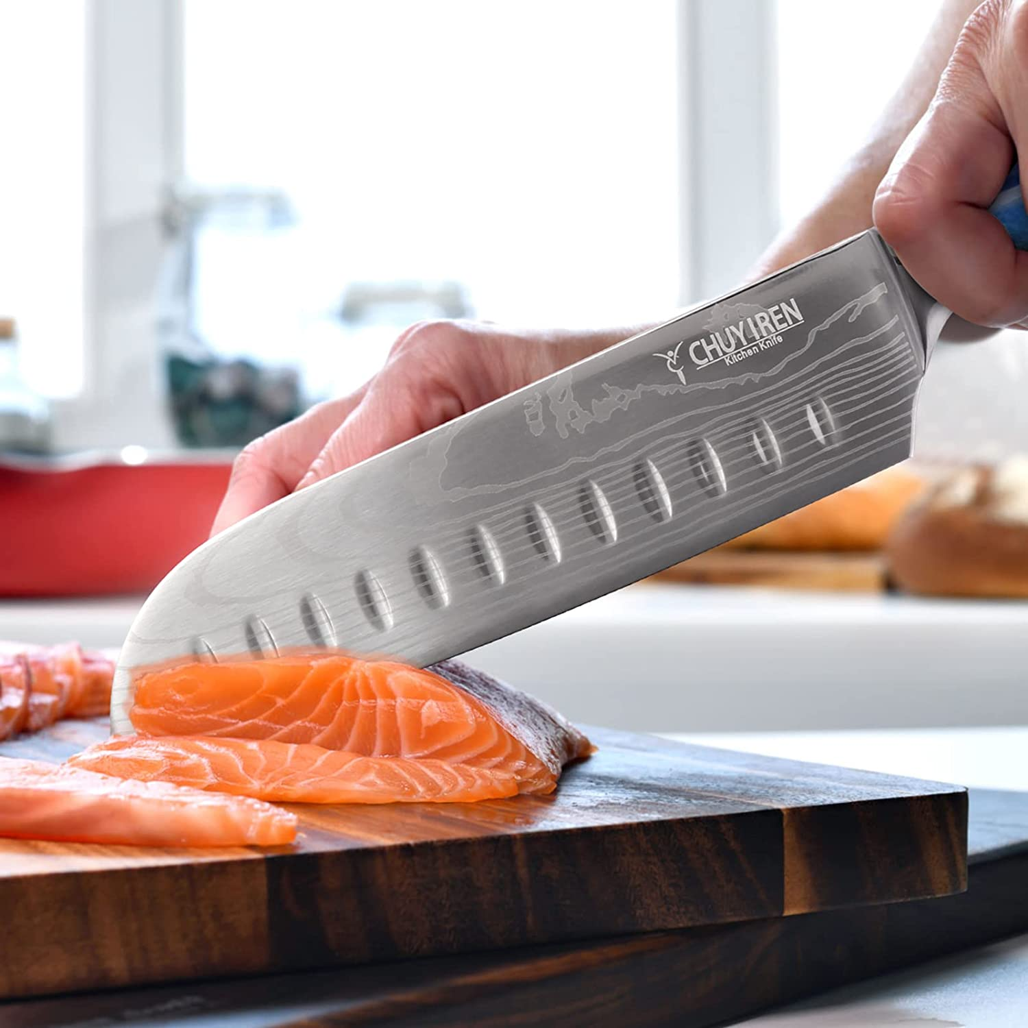 Kitchen Chef Knife Set 8 PCS, 3.5-8" 5Cr15Mov Stainless Steel High Carbon Boxed Knives with Ergonomic Handle, Professional Ultra Sharp Japanese Knives for Vegetable Fruit Meat Cutting, Business Gift