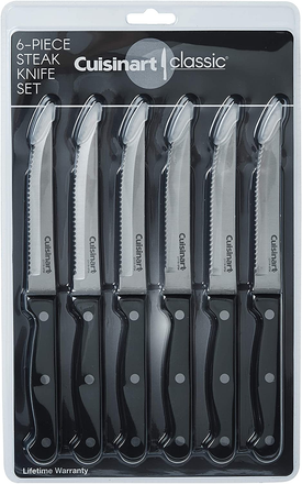 Cuisinart C77TR-6PSK Triple Rivet Collection 6-Piece Steak Knife Set, Black