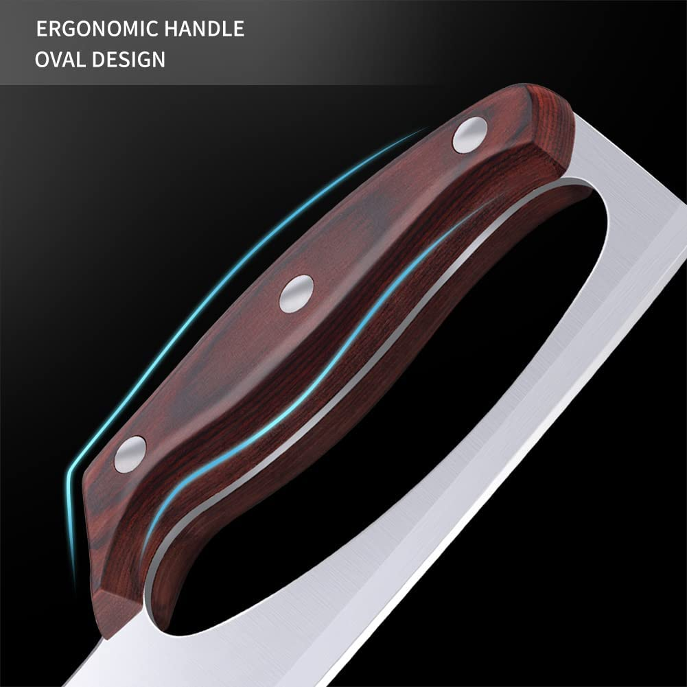 STUPIDCOW Kitchen Knife, 9 Inch Chef Knife, Sharp Cooking Knife in German High Carbon Stainless Steel with Ergonomic Handle