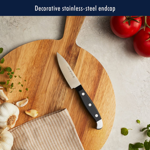 HENCKELS Statement 12-Pc Kitchen Knife Set with Block, Chef’S Knife, Steak Knife Set, Bread Knife, Kitchen Knife Sharpener, Light Brown
