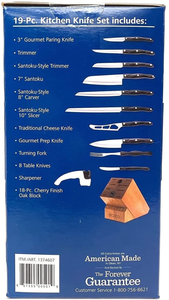 Cutco 19 Pc Kitchen Knife Set Cherry Wood Stand