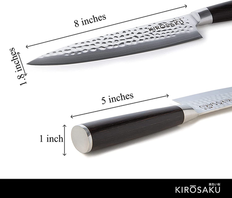 Image of Kirosaku Premium Damascus Kitchen Knife 8 Inches - Extremely Sharp Kitchen Chef'S Knife Made of Damascus Steel and Pakka Wood Handle