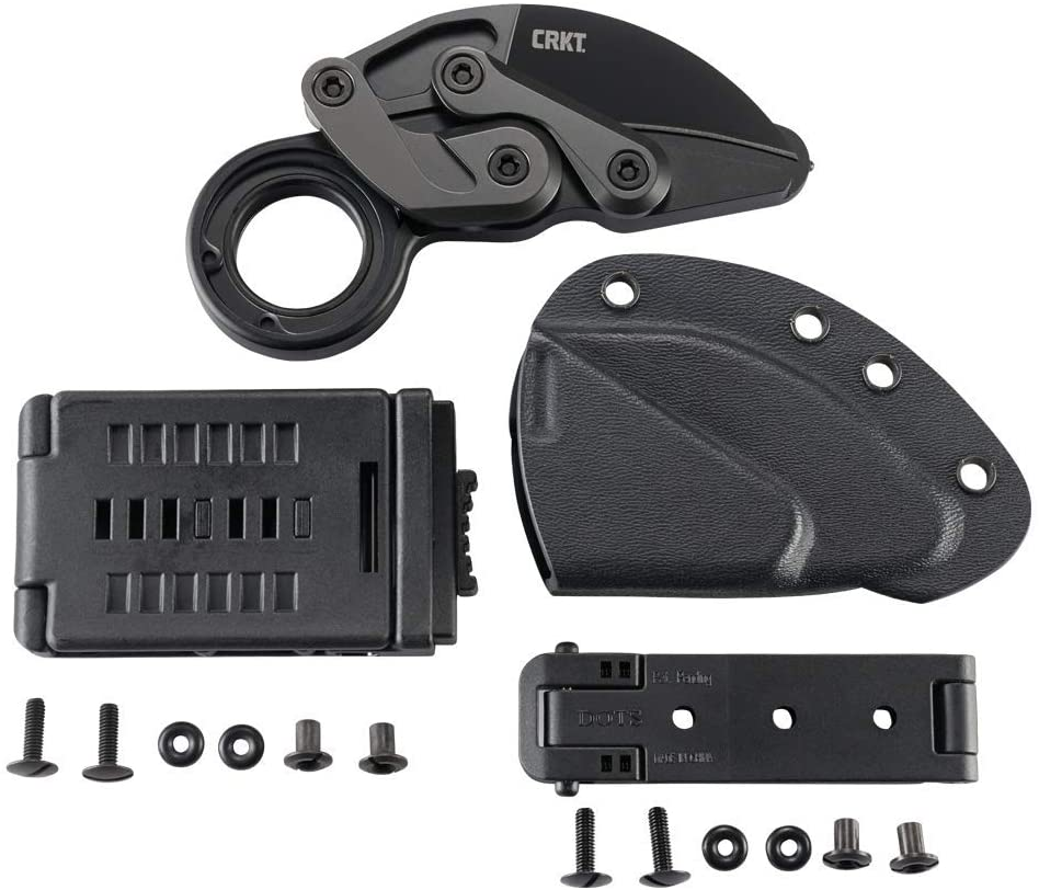 CRKT Provoke First Responder Folding Pocket Knife: Morphing Karambit, D2 Blade Steel, Kinematic Pivot Action, Integrated Safety Lock, Low Profile Pocket Clip, Glass Breaker, Sheath 4042