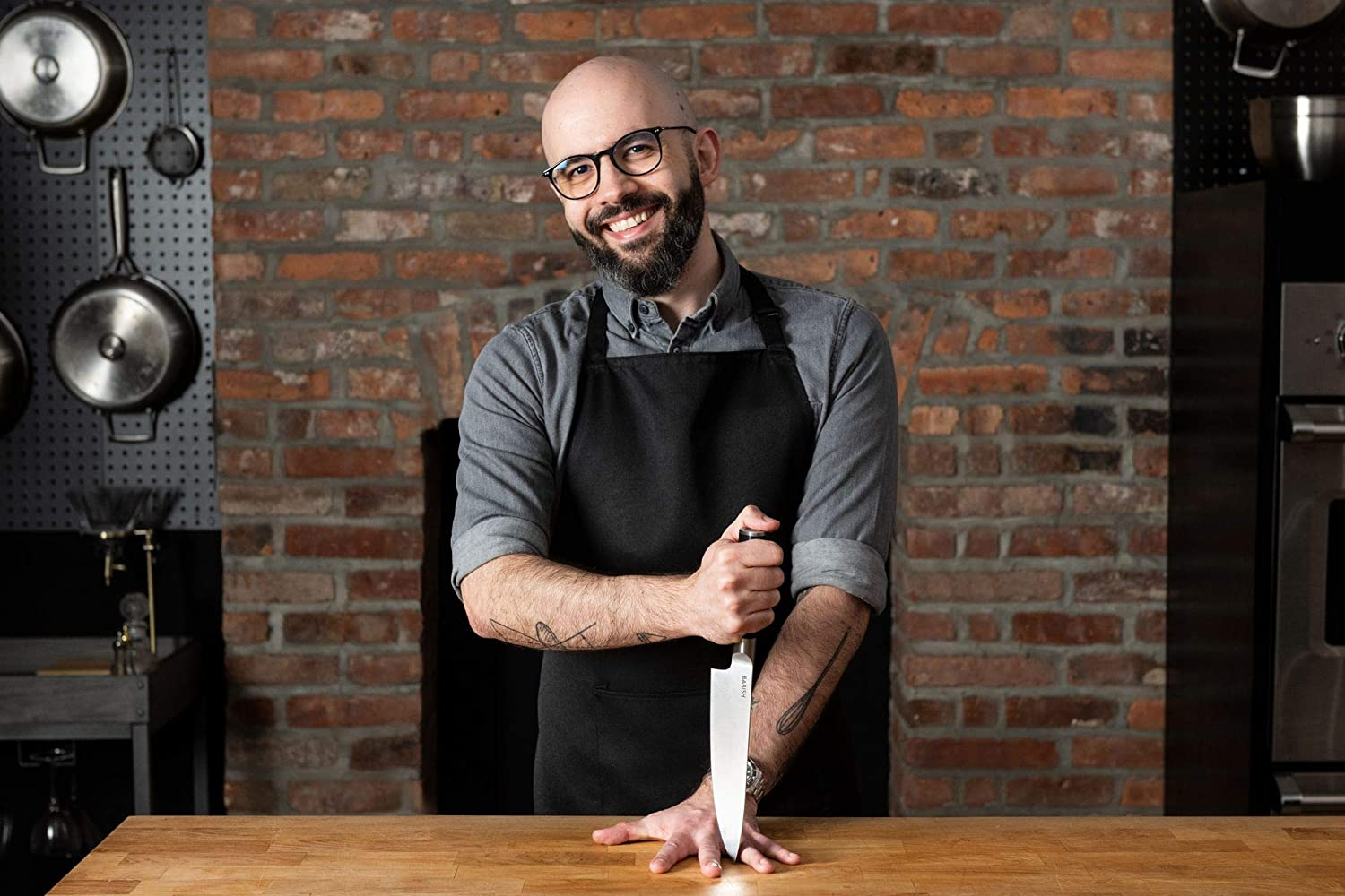 Babish High-Carbon 1.4116 German Steel Cutlery, 8" Chef Knife,