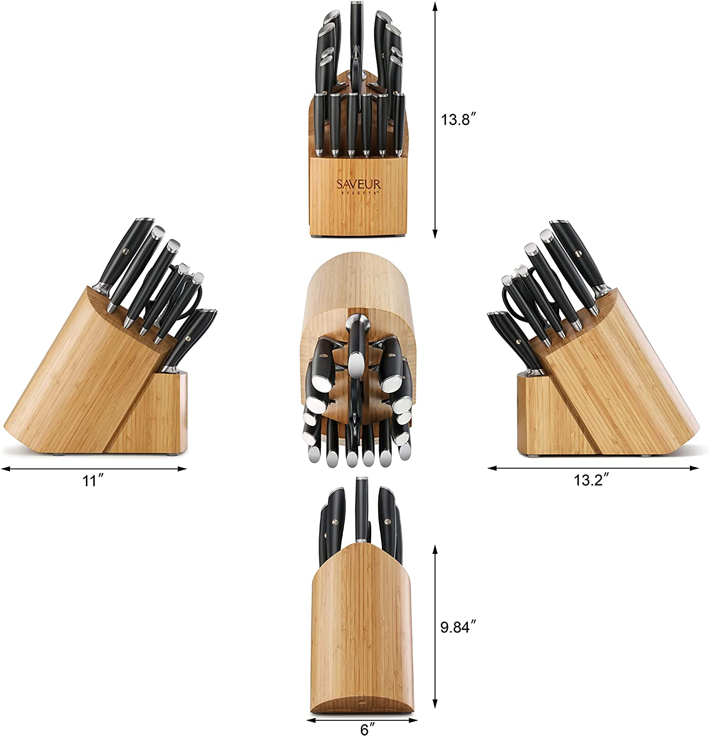 Saveur Selects 1026320 German Steel Forged 17-Piece Knife Block Set