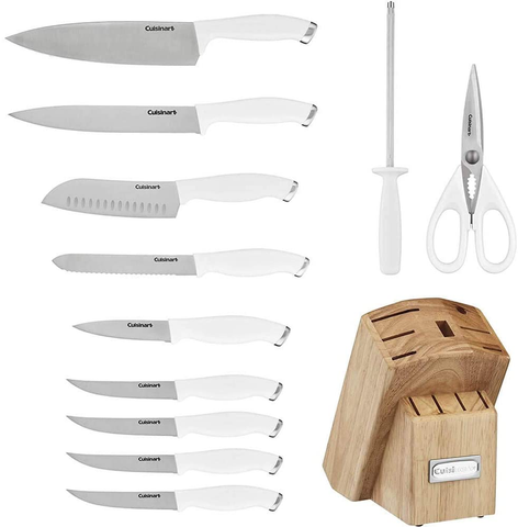Image of Cuisinart C77SSW-12P Color Pro Collection 12 Piece Knife Block Set, White