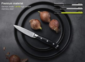 Linoroso Paring Knife 3.5 Inch Small Kitchen Knife with Elegant Gift Box, Sharp Forged German Carbon Stainless Steel Fruit Knife, Full Tang, Ergonomic Handle-Classic Series