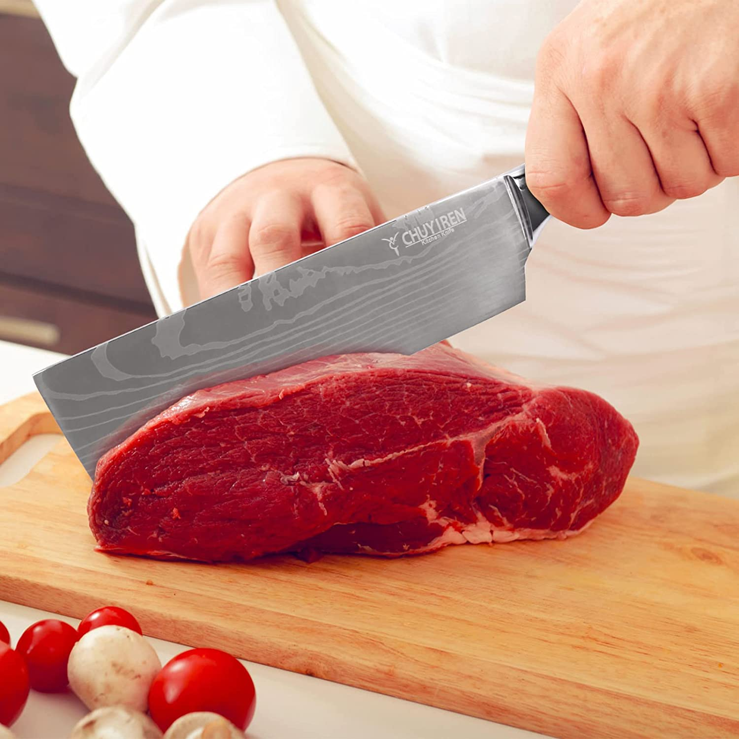 Kitchen Chef Knife Set 8 PCS, 3.5-8" 5Cr15Mov Stainless Steel High Carbon Boxed Knives with Ergonomic Handle, Professional Ultra Sharp Japanese Knives for Vegetable Fruit Meat Cutting, Business Gift