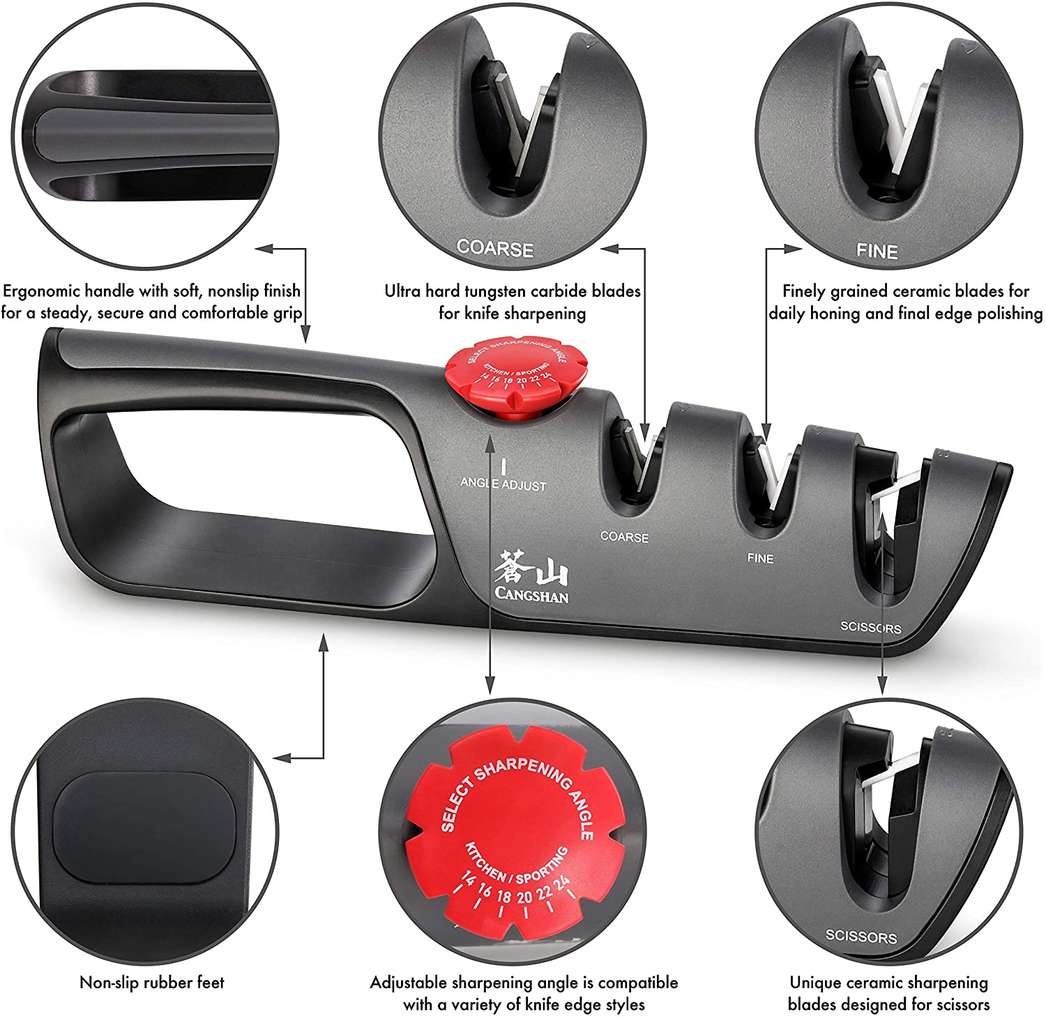 Cangshan H1 Series 1026153 German Steel Forged 10-Piece Knife Block Set