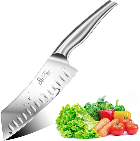 Image of DDF Iohef Kitchen Knife, Chef'S Knife in Stainless Steel Professional Cooking Knife, 7 Inch Antiseptic Non-Slip Ultra Sharp Knife with Ergonomic Handle Ideal for Kitchen / Restaurant