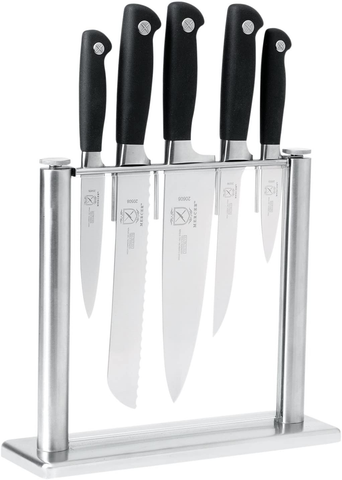 Image of Mercer Culinary M20000 Genesis 6-Piece Forged Knife Block Set, Tempered Glass Block