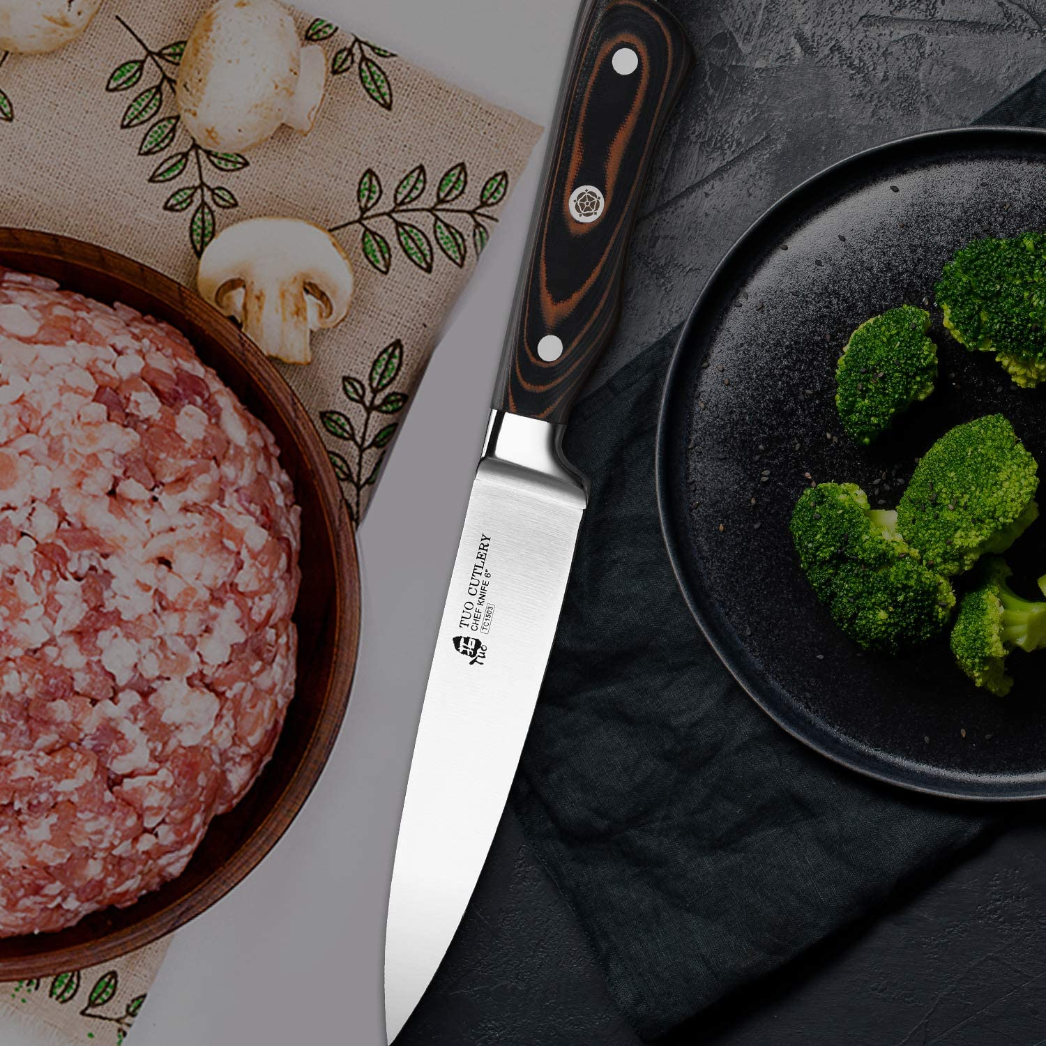 TUO Chef Knife 6 Inch-Cook'S Knife Professional Kitchen Knife-German Stainless Steel Gyuto Knife-G10 Ergonomic Handle with Gift Box-Legacy Series